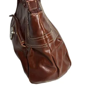 Nine West Women's‎ Brown Leather Shoulder Bag with Zip Closure thumbnail 4