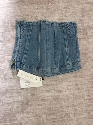 Zara denim corset top size small bnwt thumbnail 2
