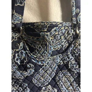Vera Bradley Blue Bayou Paisley Quilted Cotton Shoulder‎ Bag Tote Navy Blue thumbnail 4