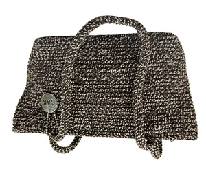 The SAK Brown Crochet Braided Small Satchel Bag Purse 5x8 Boho Key Tag thumbnail 1