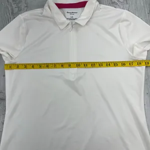Tommy Bahama Active White Short Sleeve 1/4 Zip Golf Tennis Polo Shirt Large thumbnail 8