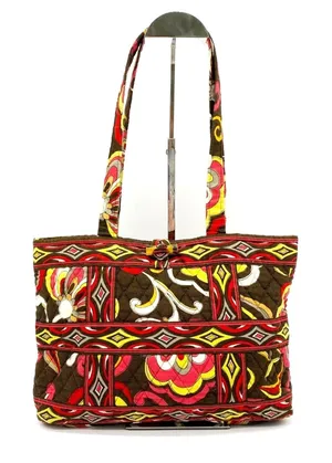 Vera Bradley Puccini Retired Pattern Small Tote Toggle Close Brown Abstract‎ thumbnail 1