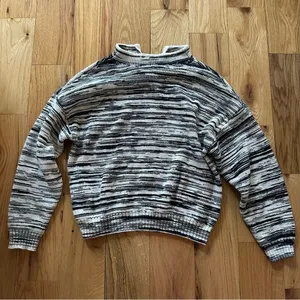 American Eagle Outfitters Black and White Cowl Neck Sweater thumbnail 1