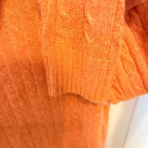 J.Crew Womens Orange Cable Knit Turtleneck Sweater Long Sleeve Ribbed Trim thumbnail 6