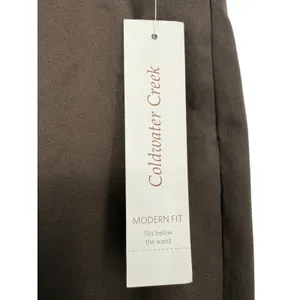 NWT Coldwater Creek Womens Modern Fit Brown Cotton Stretch Wide Leg Pants Size 8 thumbnail 5