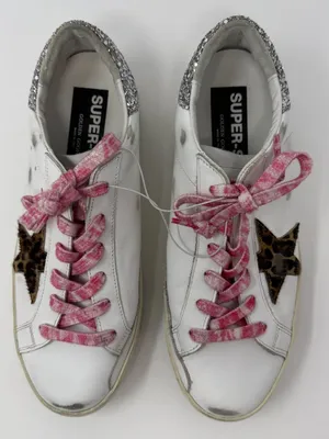 Golden Goose Super-Star Low Top Sneakers Women's IT 40 US 10 White Leopard NWOB thumbnail 6