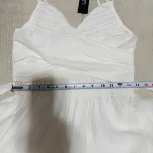 Lulus Ivory Cut Out Maxi Dress M Cottagecore‎ Tie-Strap Celestial Smocked Tiered thumbnail 15