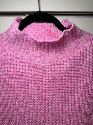 NWT Aerie Hits The Spot Mockneck Sweater in Raspberry Peak 100% Cotton thumbnail 4
