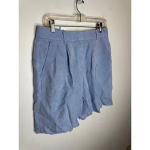 Ann Taylor Womens Light Blue Linen Pleated Shorts Size 2 New thumbnail 2