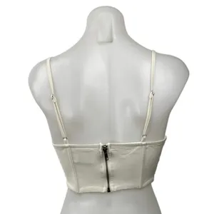 Princess Polly Beige Sleeveless Cami Pleated Bustier Corset Crop Top Size S thumbnail 4