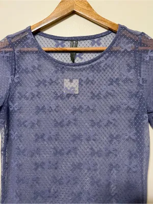 NWT Anthropologie Bow Short-Sleeve Sheer Top Size Small NEW thumbnail 3