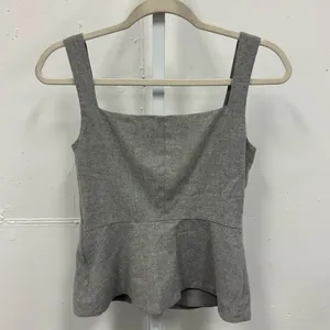 Banana Republic Women's Wool Blend V-neck Peplum Top Sleeveless Top Heather Gray thumbnail 2