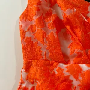 Showpo. Jacquard mini dress wrap neon embroidered One shoulder asymmetrical thumbnail 5