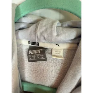 PUMA Essentials Logo Pullover Hoodie Women’s M Light Blue Fleece Lined thumbnail 6