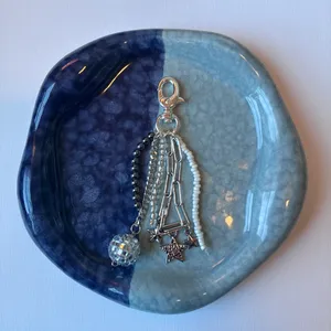 Handmade Silver Disco Ball Beaded Bag Charm Size undefined thumbnail 3