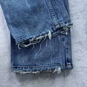 We The Free People Jeans Womens 29 Distressed Blue Denim Mid Rise Tapered Casual thumbnail 9