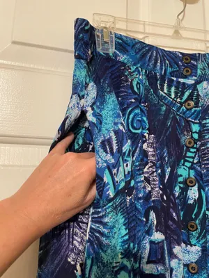 Vintage 1990’s The Limited Blue Patterned Button-Front Women's Skirt Size Medium thumbnail 5