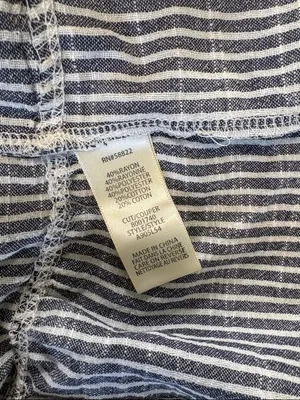 Max Studio Striped Short-Sleeve Tiered Babydoll‎ Dress Gray/White Small thumbnail 5