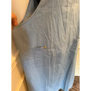 Vintage Mystic Blues Denim Overall Jumper Pinafore Dress Y2K Grunge Art Teacher thumbnail 2