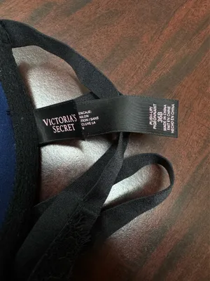 Victoria’s Secret Front Closure Push Up Bra Blue with Black Lace Size 36B thumbnail 5