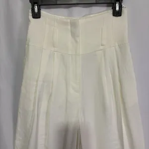 Topshop Women’s Pleated Front White Crop Wide-leg Pants Size US 2 Culottes thumbnail 2