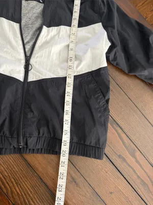 Abercrombie & Fitch Women Medium Black Full Zip Hooded Windbreaker Jacket thumbnail 9