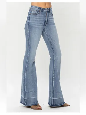 Judy Blue High Waist Tummy Control Release Hem Flare Jeans size 9/29 tall thumbnail 3