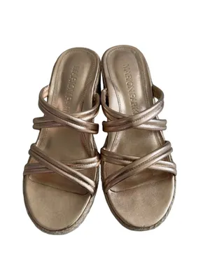 MARION PARKE Adrian Gold Leather Platform Espadrilles Sandals Size 37 / US 7 thumbnail 2