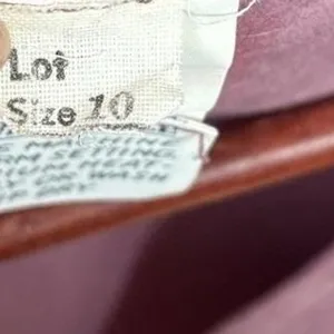 Caron Midi Dress Women 10 Mauve Purple Faux Suede Button Front Vintage V-Neck‎ thumbnail 5