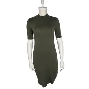 Say What? Womens Olive Green Mock Neck Short Sleeve Bodycon Dress Size S thumbnail 13