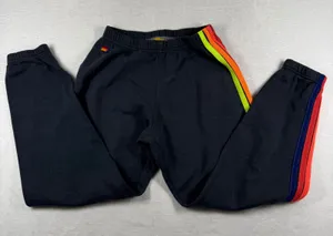 Aviator Nation Charcoal Gray Rainbow Stripe Sweatpants Joggers Womens Size‎ S thumbnail 1