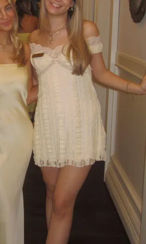 Off The Shoulder Yellow Mini Dress thumbnail 4