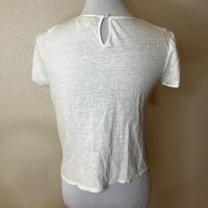 Sézane T-Shirt in Ecru Lightweight slub knit linen WOMENS XS thumbnail 4