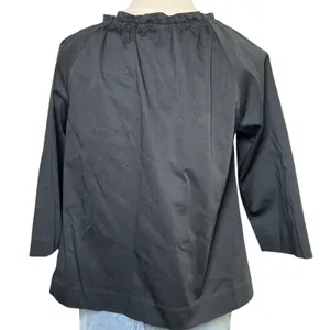 Quiet Luxury Minimalist Cropped Jacket Black Theory Snap‎ Front Chic Modern S thumbnail 5