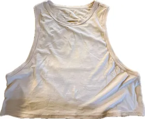 lululemon Womens Cropped Tank Top Size M Pink Sleeveless Crew Neck Logo thumbnail 1