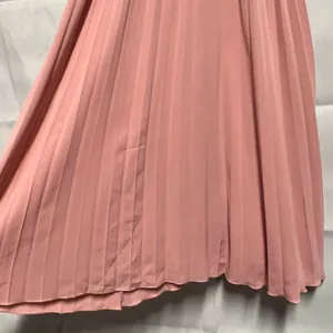 Women's Pink Pleated Sleeveless Midi Dress Size Medium thumbnail 6