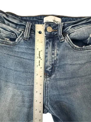 Vervet High Rise Straight Jeans Distressed Knee Raw Hem Women’s Size 26 thumbnail 10