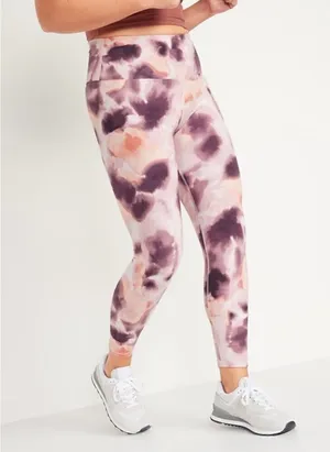 Womens Old Navy High-Waisted 7/8 Leggings in Peace Watercolor - Sz M thumbnail 1