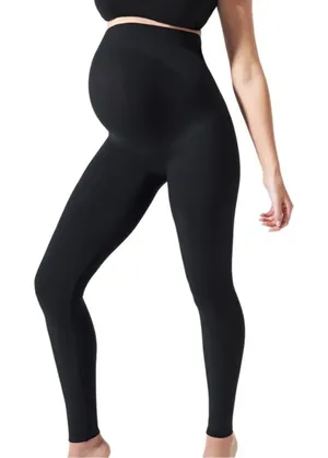 BLANQI Everyday Maternity Leggings Size Large Black Over Belly Support Knit thumbnail 1