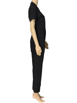 BIG BUD PRESS Short Sleeve Jumpsuit, Basic Black, XS Black thumbnail 7