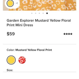 LULUS Women’s Garden Explorer Mustard Yellow Floral Print Mini Dress Size XXS thumbnail 3