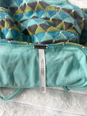 Free People Blue Mesh Overlay Patterned Cami Ruched Tank Top thumbnail 4