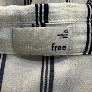 Aritzia Wilfred Navy White Tie Front Blouse‎ Size XS thumbnail 9