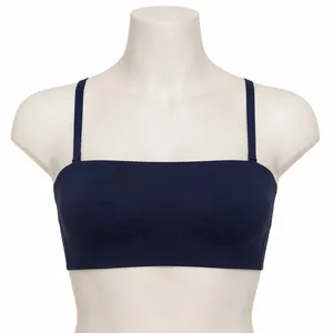 Aerie 36B Smoothez Bandeau Bra Navy Blue Wireless Removable Straps Seamless thumbnail 2
