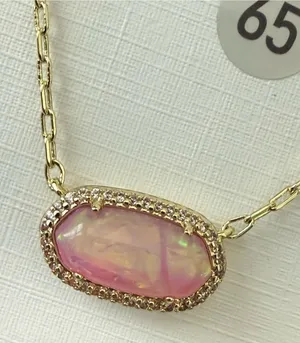 Kendra Scott | Pink Opal Elisa Pendant Necklace | #65 thumbnail 1