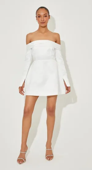 Ultimate Muse Satin Bardot Mini Dress Odd London The Muse thumbnail 1