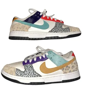 Nike Women Dunk Low SE Safari Mix Sneakers Size 8.5 DN3866-100 Athletic Shoes thumbnail 1