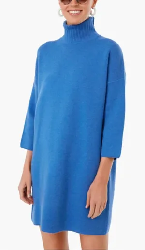Tuckernuck Pomander Place Vivianne turtleneck‎ sweater dress blue sz XS thumbnail 1