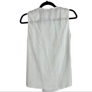 Zara White Textured Blouse Size Small thumbnail 2
