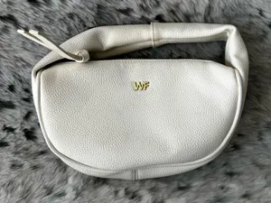 902 White fox white pebbled leather mini hobo bag with gold-tone thumbnail 1